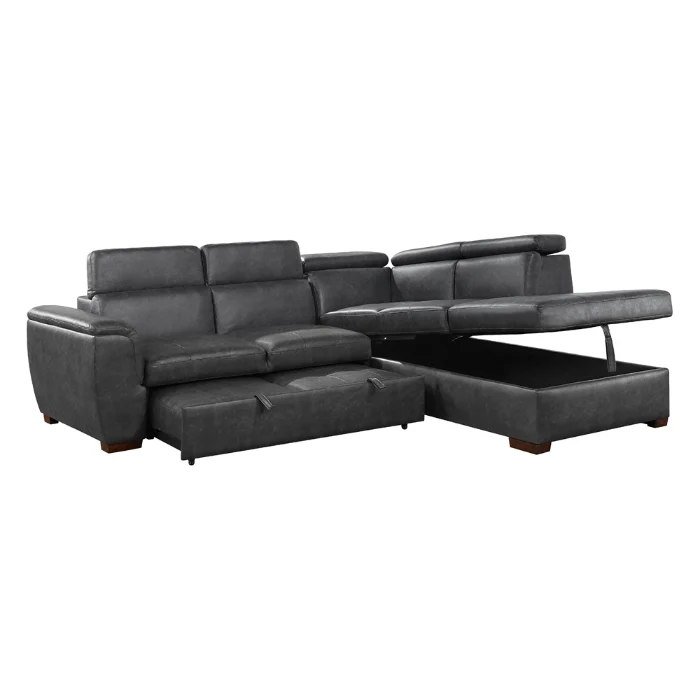 Barre 8567GY Gray Sectional Pull-Out Bed - Image 8