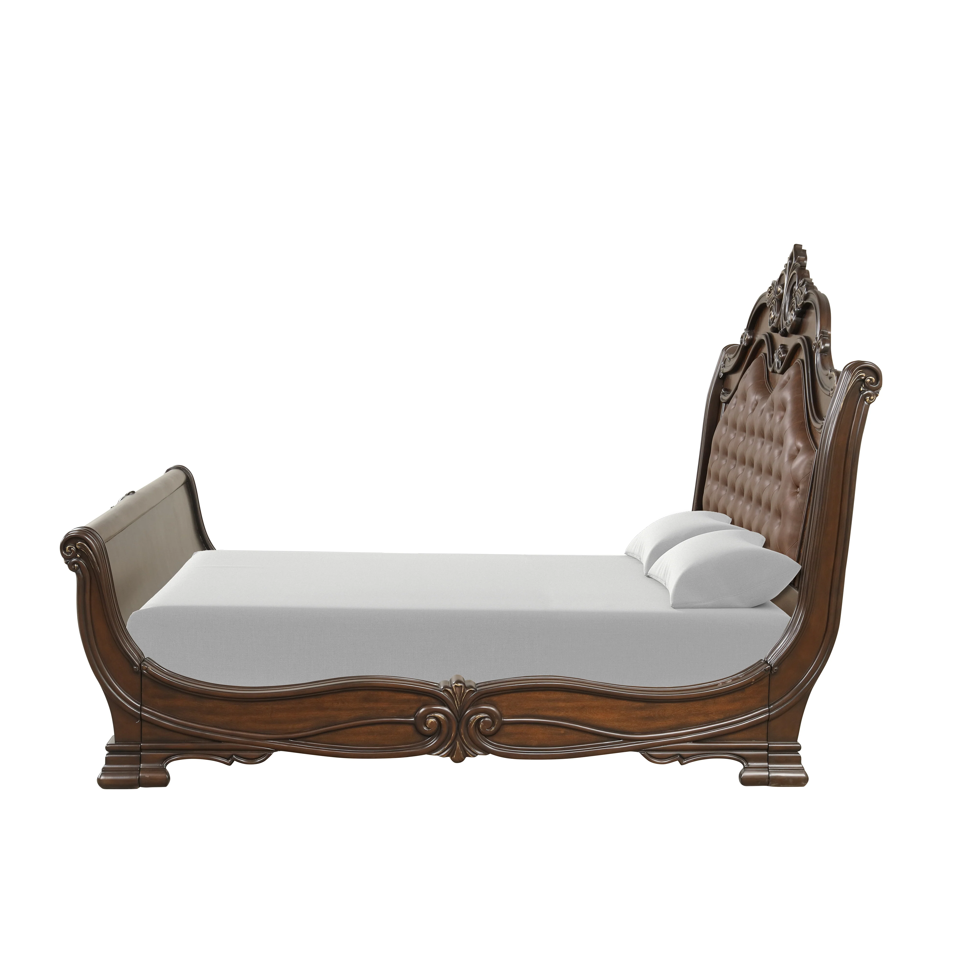 Bella Notte Mahogany Queen Sleigh Bed - Image 8