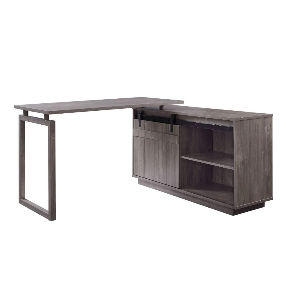Bellarosa Desk w/Cabinet - Gray Washed Finish - Image 3