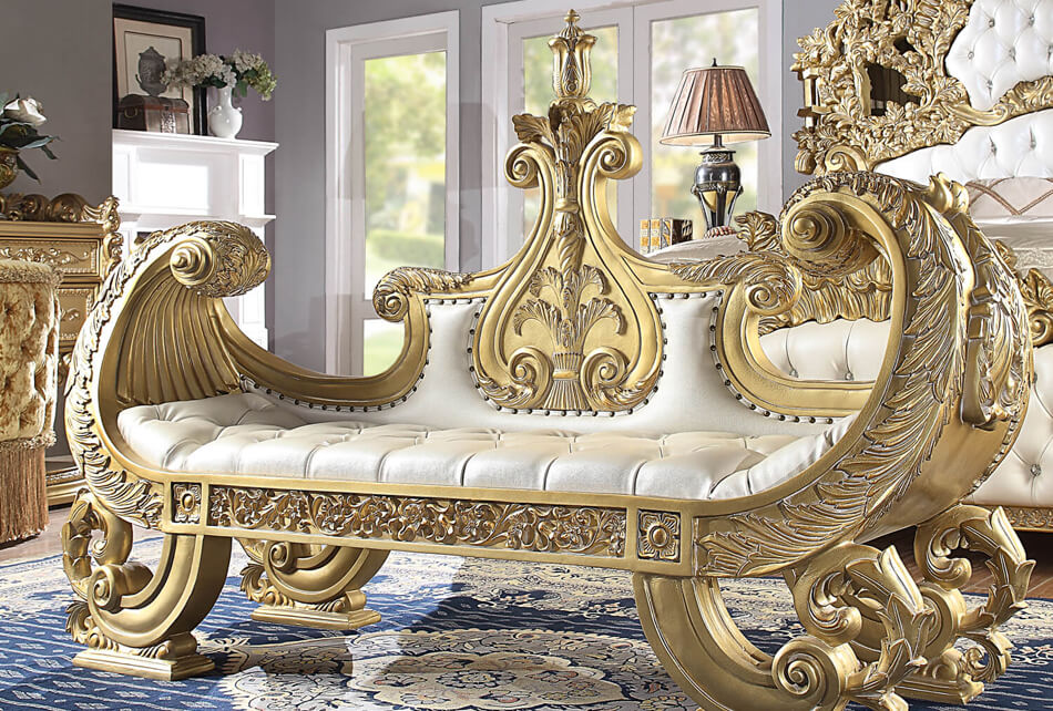 Homey Design HD-8086 Gold Bench