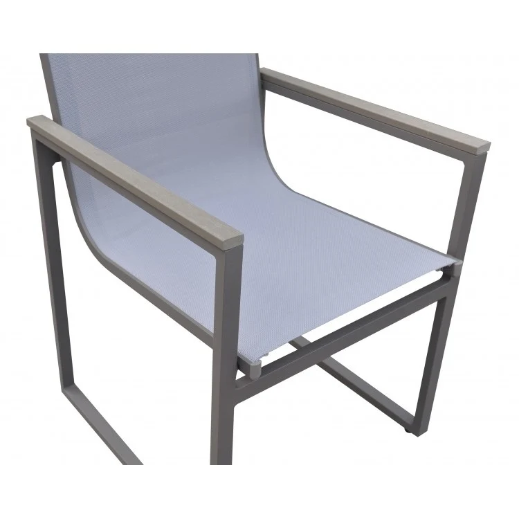 Bistro 5 Pc Dining Set Grey Powder Coated Finish - Image 9