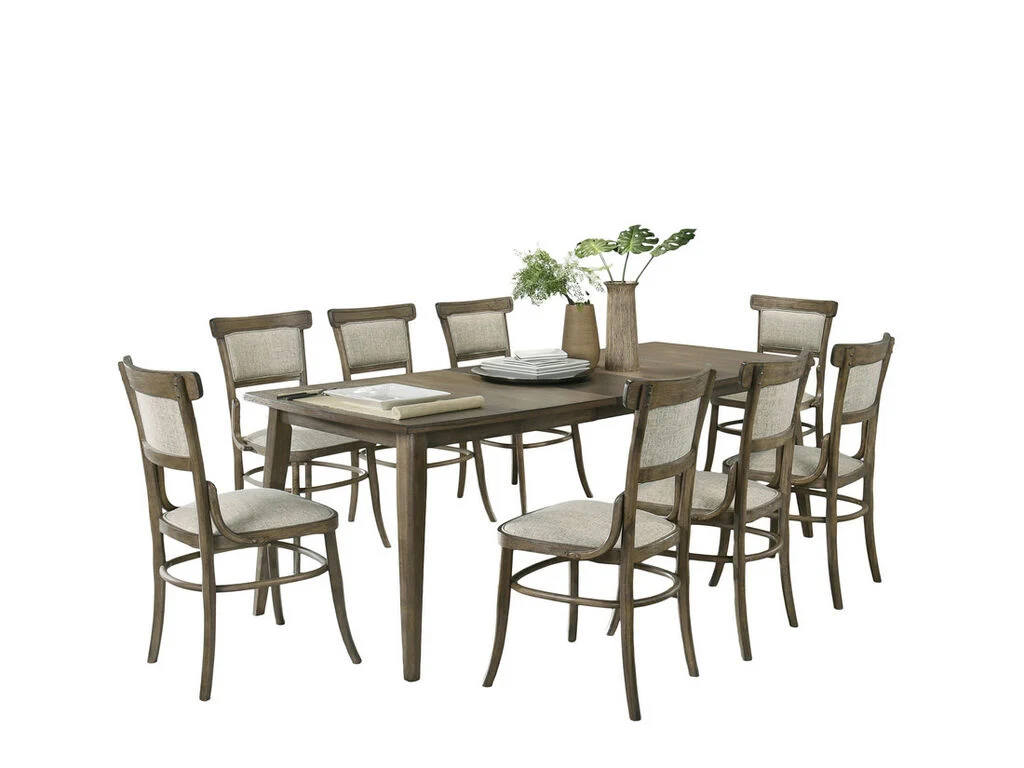 Bistro 9 Pc Vintage Walnut Dining Set w/Extension Leaf - Image 2
