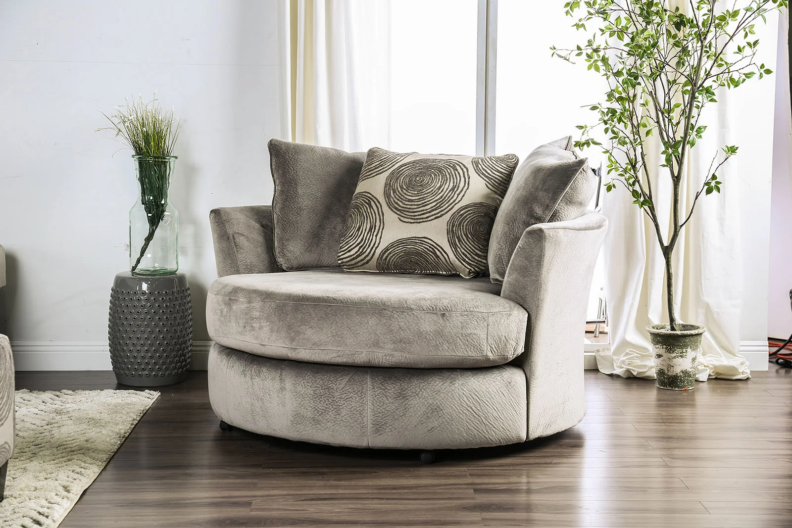 Bonaventura Swivel Chair SM5142GY-CH - Gray - Image 2