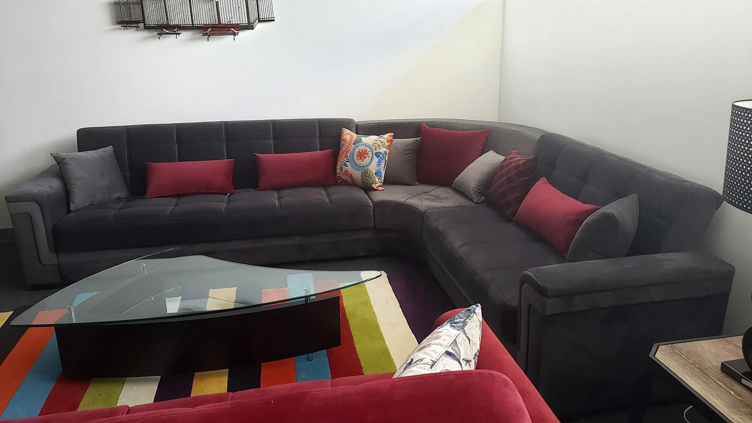 Bravo Graphite Gray Convertible Sectional - Image 9