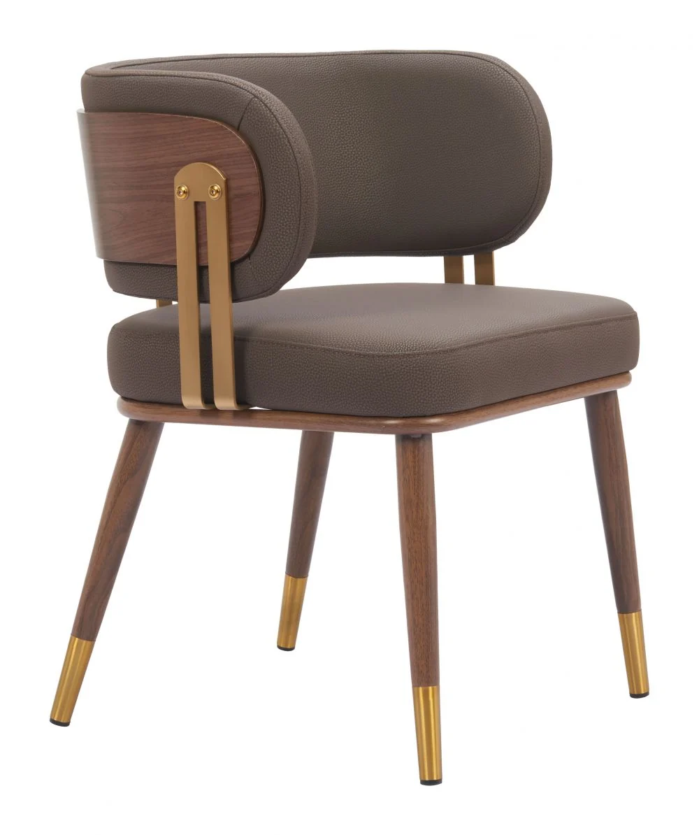 Brew Upholstered Walnut Chair by Zuo Modern - Image 2