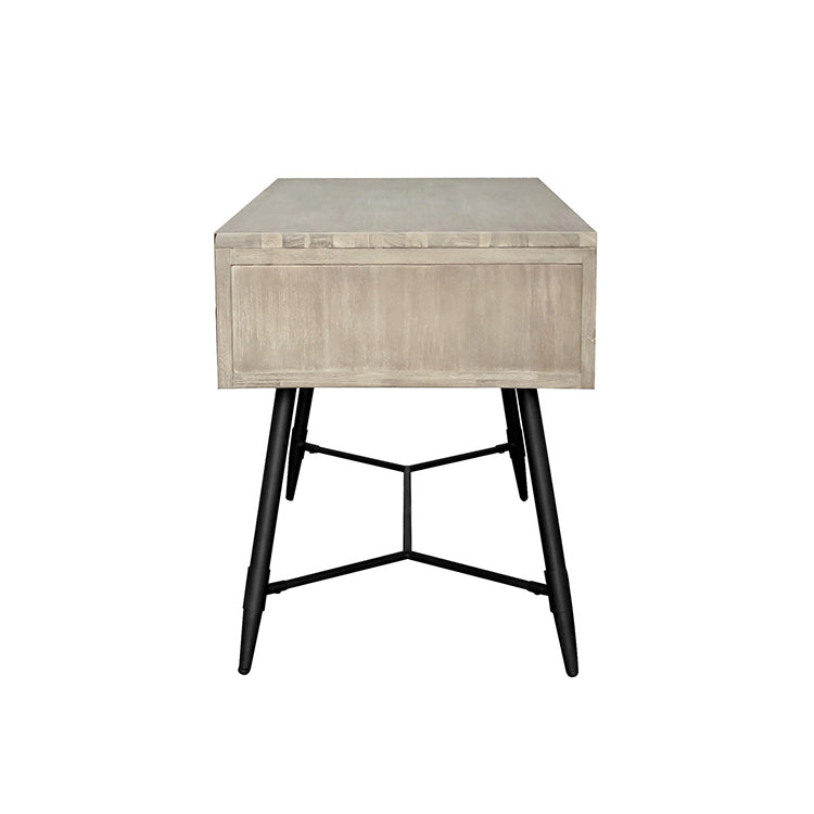 Armen Living Bridges 4 Drawer Desk - Two-Tone Acacia Wood - Image 4