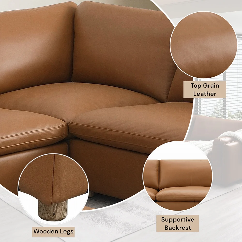 Brighton Top Grain Leather Modular Sectional - Image 12