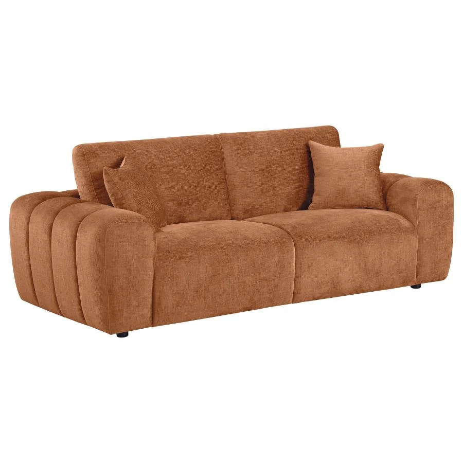 Burnett Burnt Orange Chenille Sofa Collection - Image 3