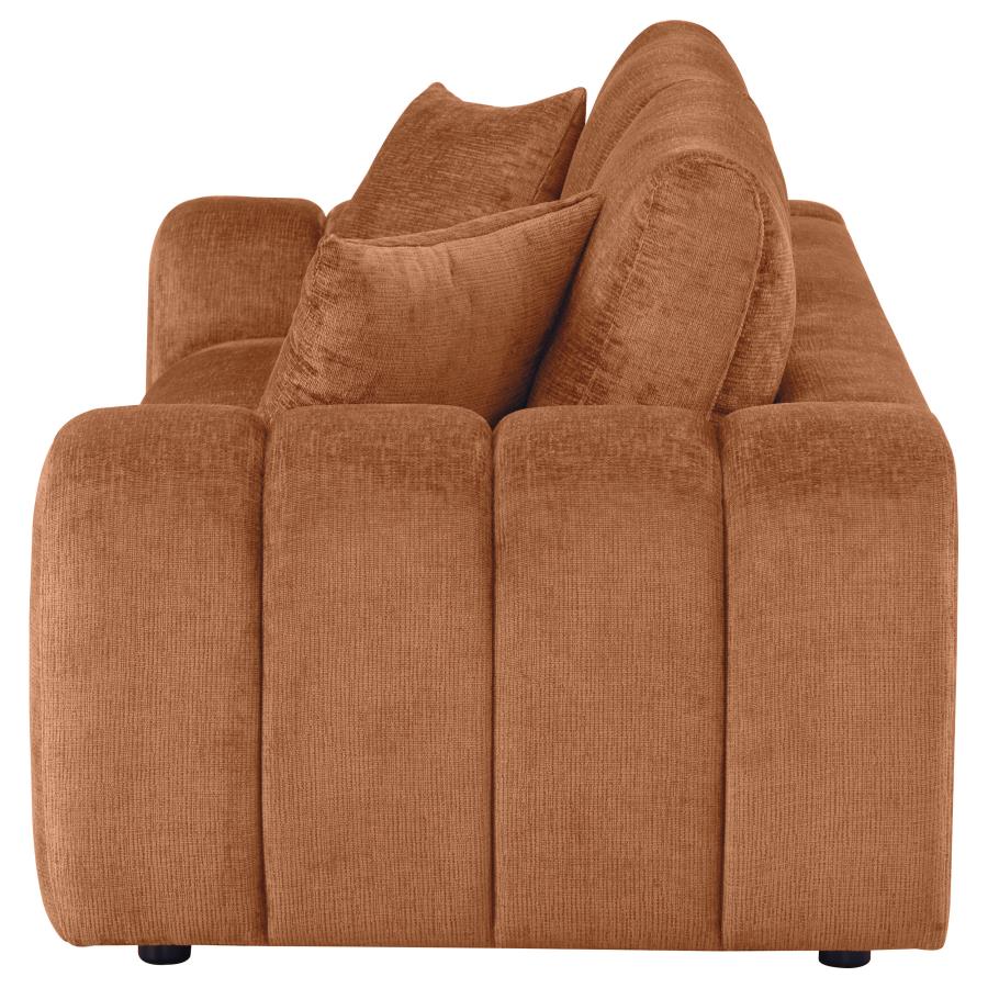 Burnett Burnt Orange Chenille Sofa Collection - Image 6