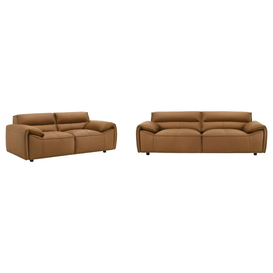Buxton 2 Pc Leather Upholstered Sofa Set - Image 2