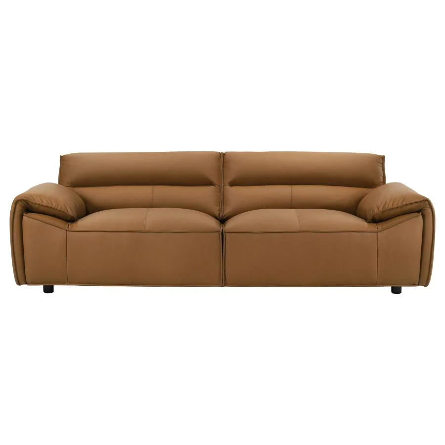 Buxton 2 Pc Leather Upholstered Sofa Set - Image 4