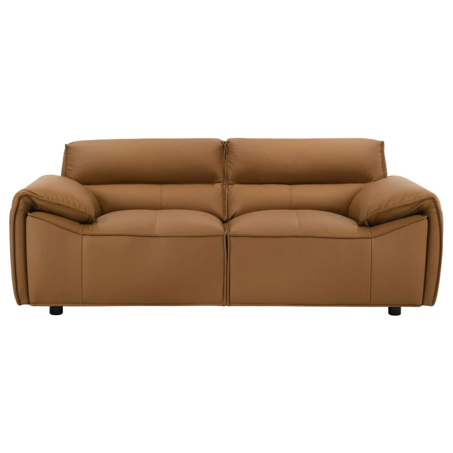 Buxton 2 Pc Leather Upholstered Sofa Set - Image 9