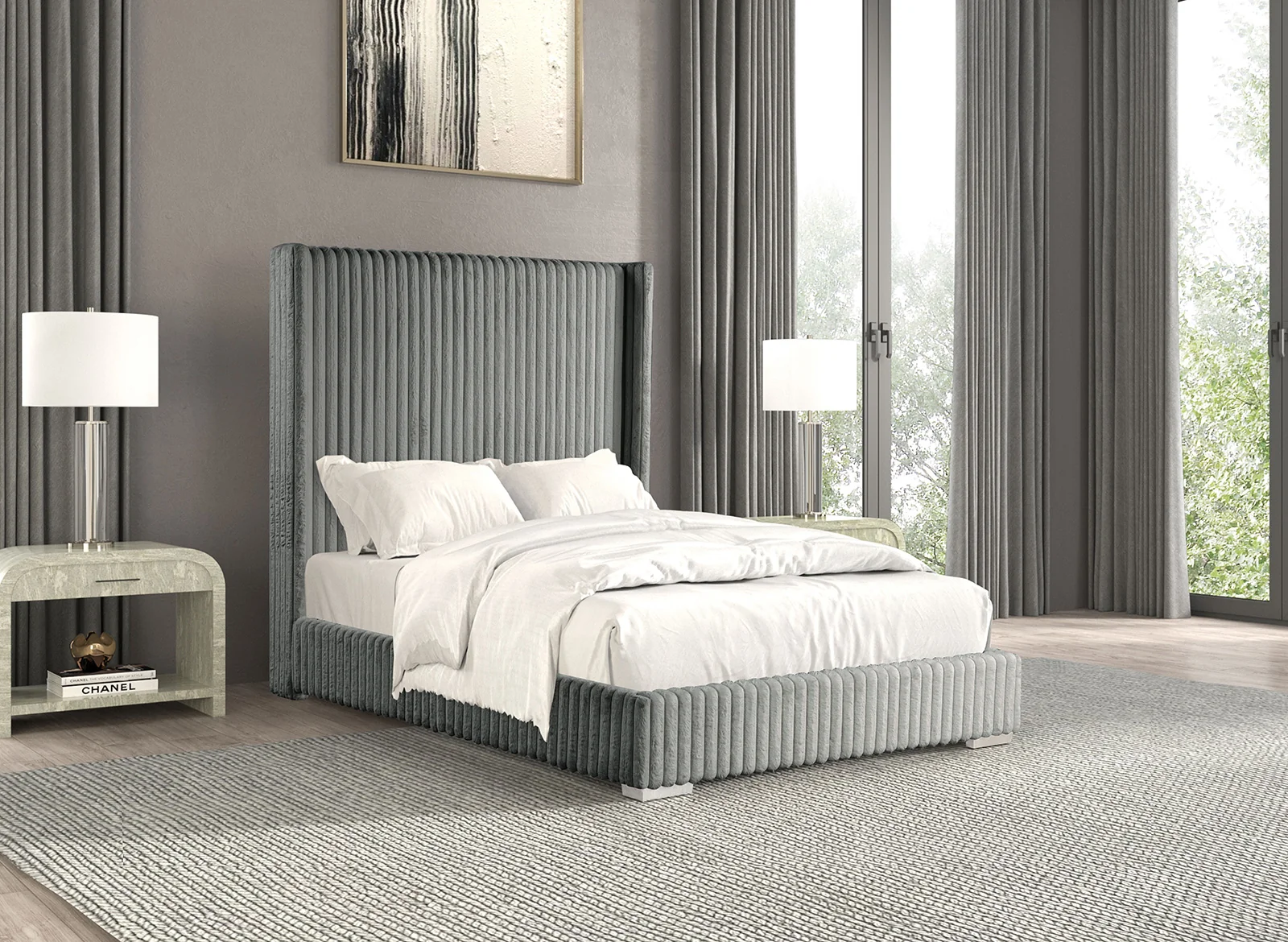 Cadwell Fur Chenille Bed - King Size - Image 3