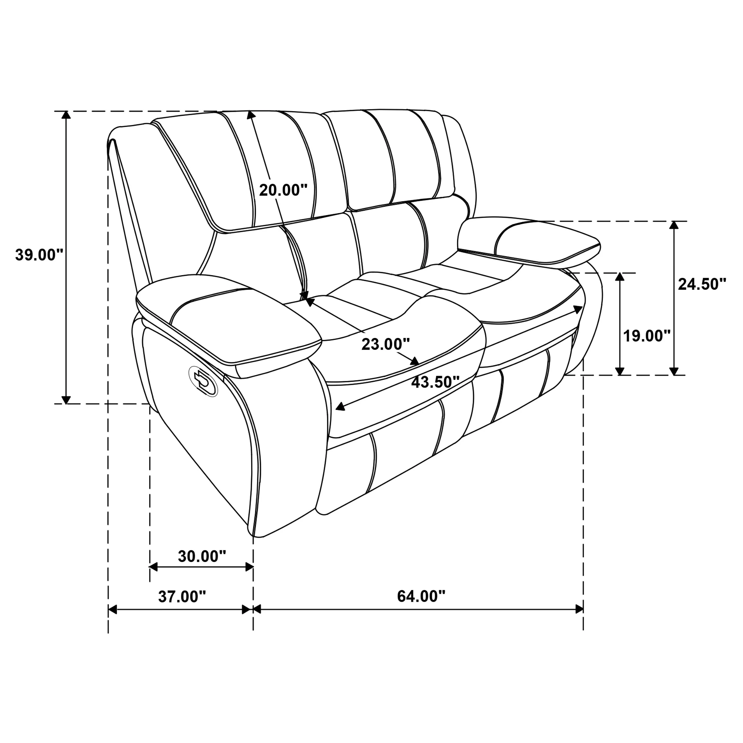 Camila Motion Living Room Set - Black or Red - Image 11