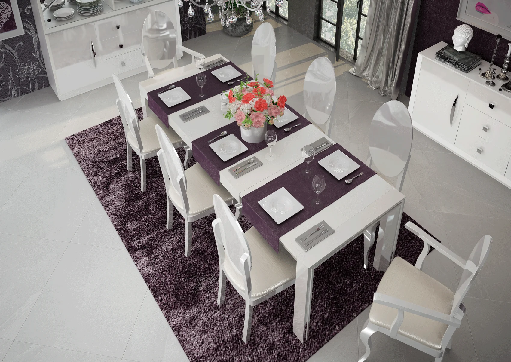 Carmen White Finish Dining Collection - Made in Spain - Image 2