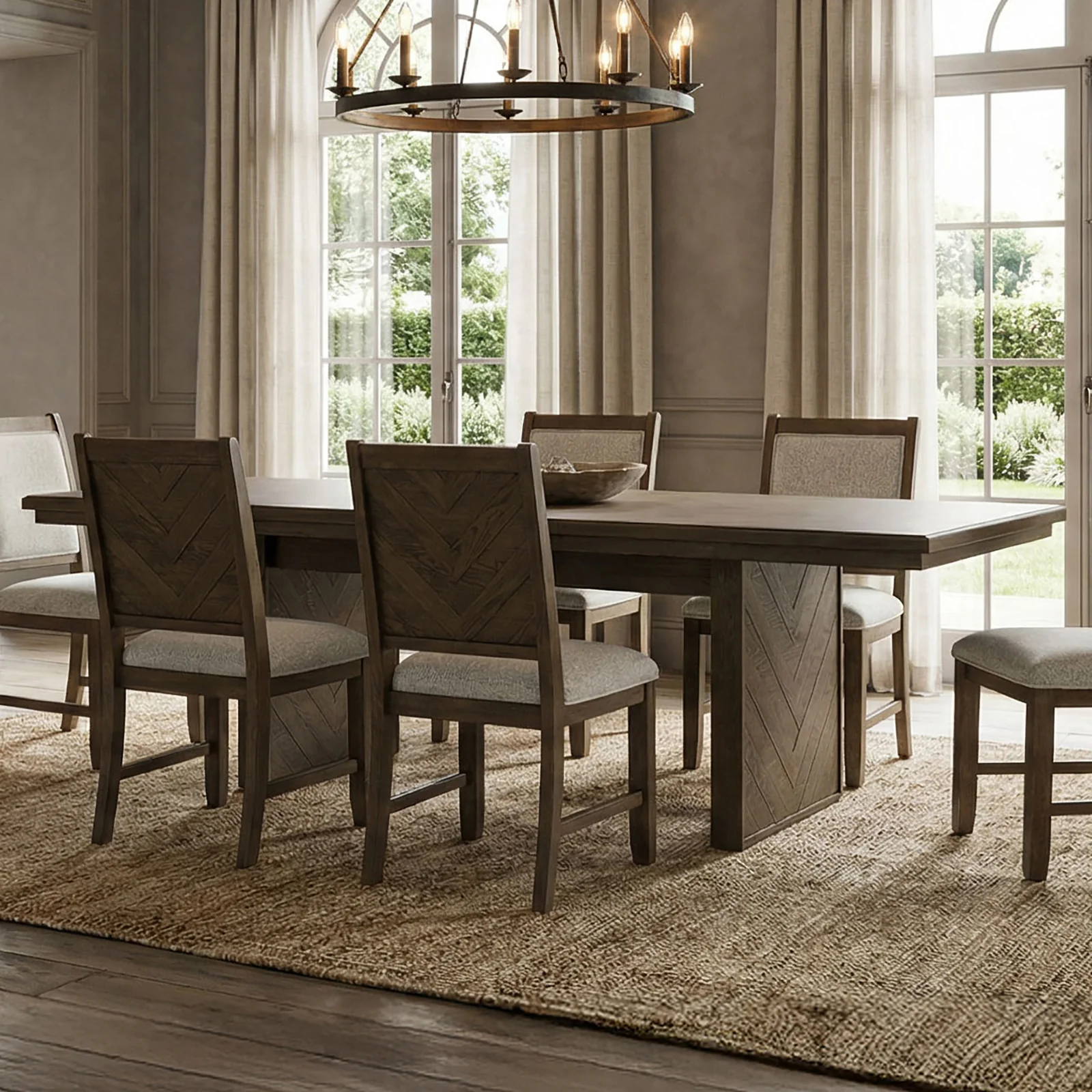 Casoria Dark Walnut 7 Pc Expandable Dining Set - Image 2