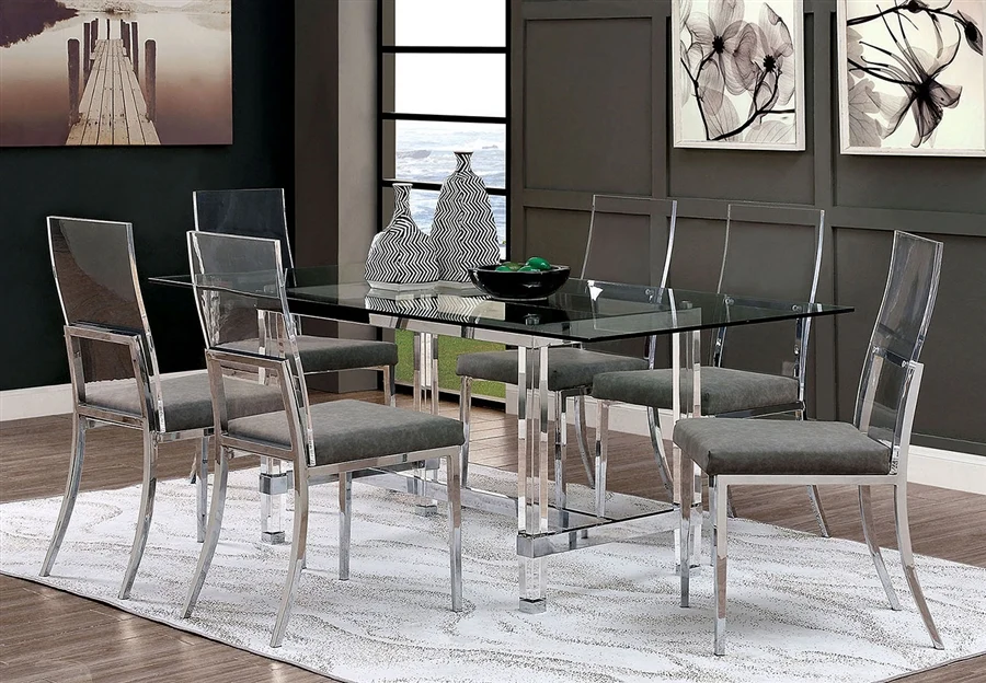 Casper Glass Dining Set - Furniture of America