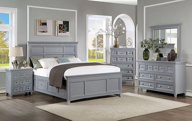 Castlile 4 Pc Bedroom Collection FOA - Gray or White