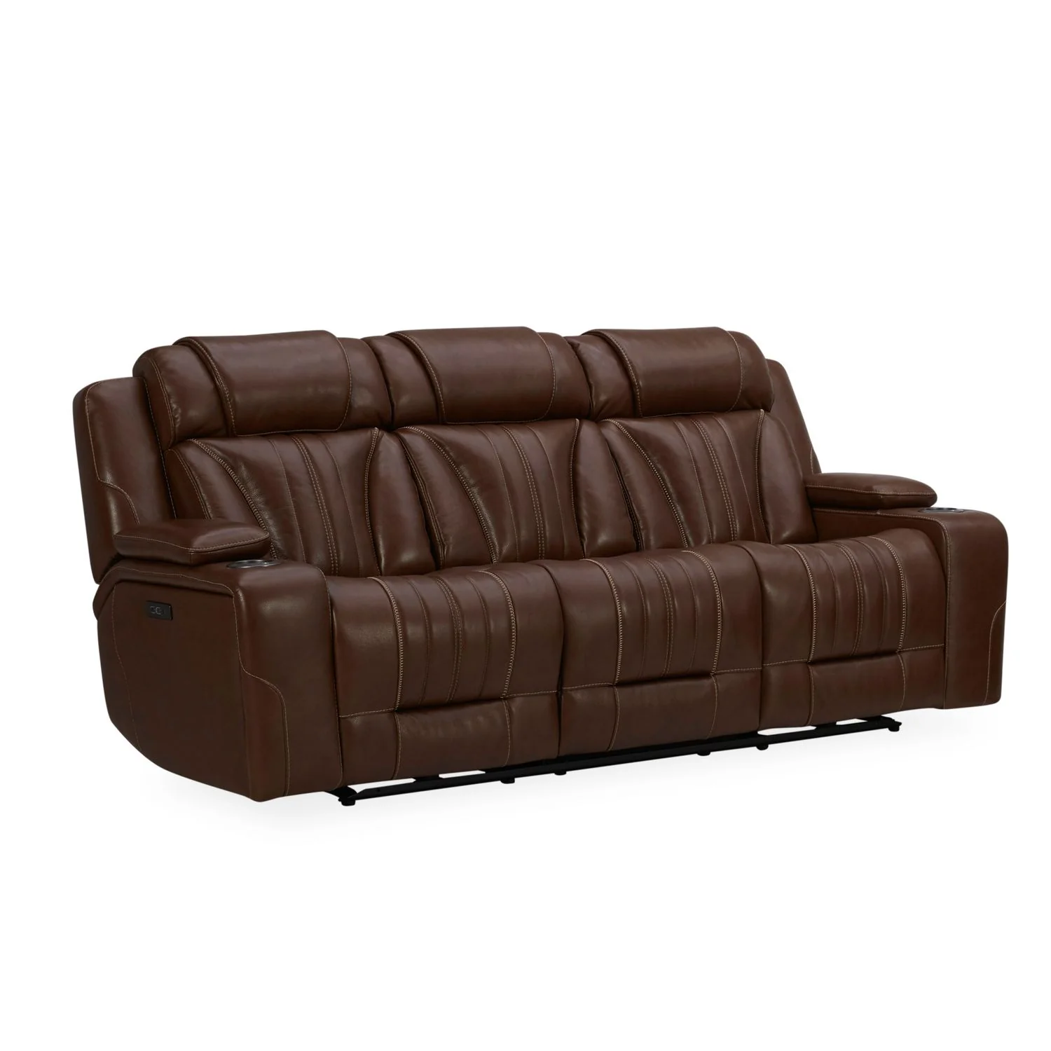 Caswell Sofa & Loveseat Leather Chestnut - Image 3