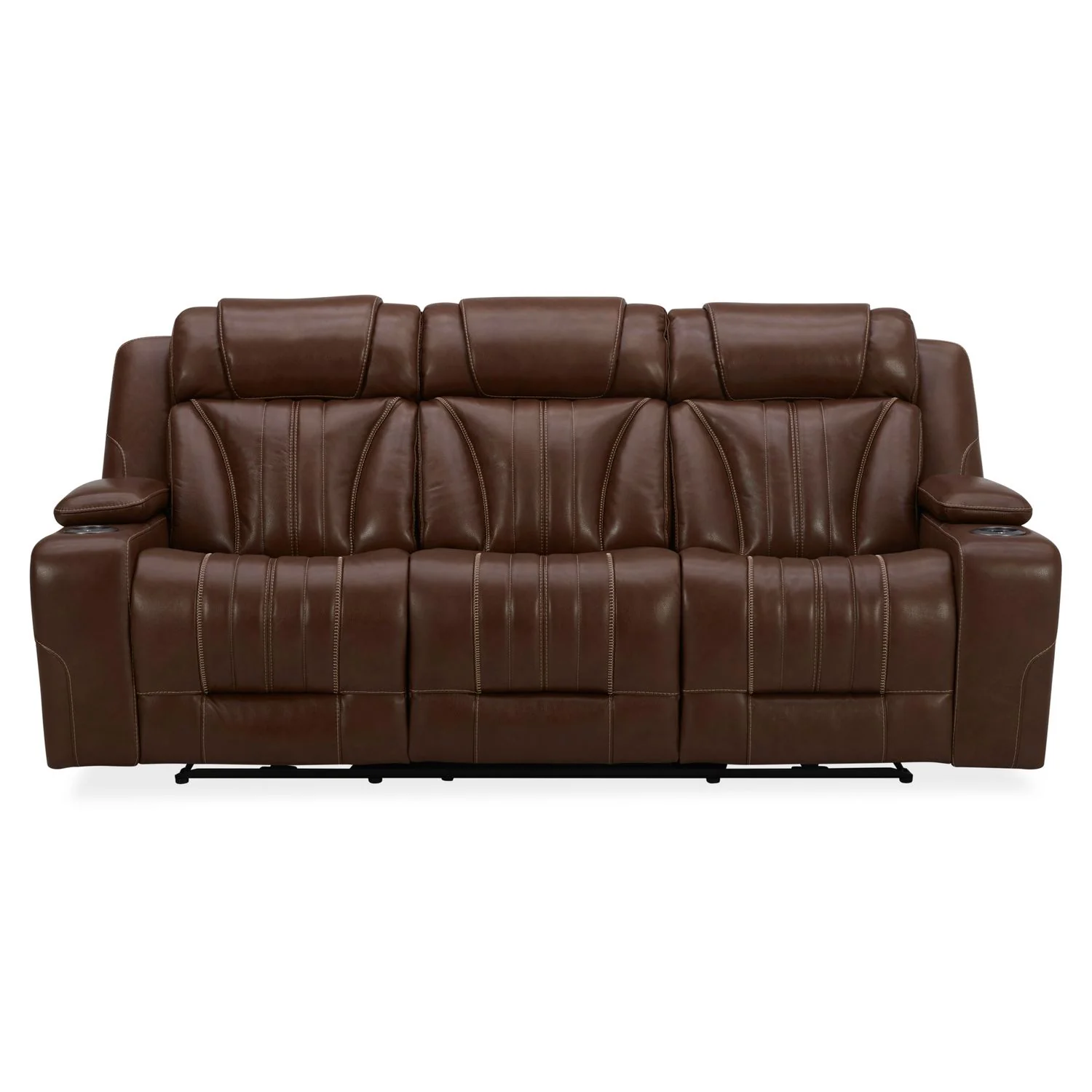 Caswell Sofa & Loveseat Leather Chestnut - Image 4