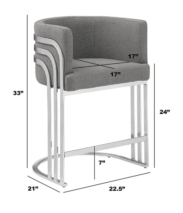 CH020 Teddy Fabric Bar Stool - 4 Colors - Image 2