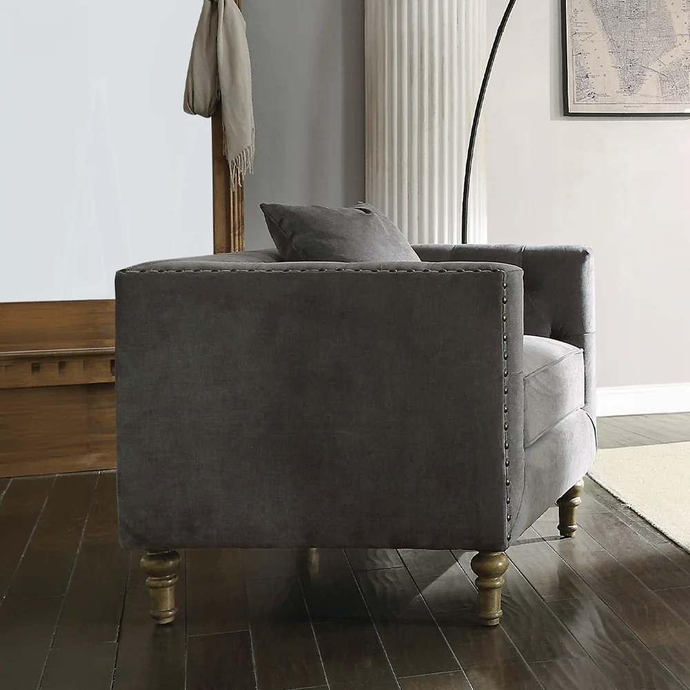 Sidonia Grey Velvet Chair 53582 - Image 2