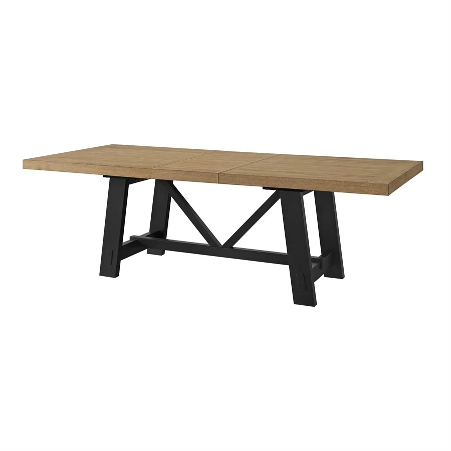 Charleston Trestle Dining Set Natural & Black - Image 7