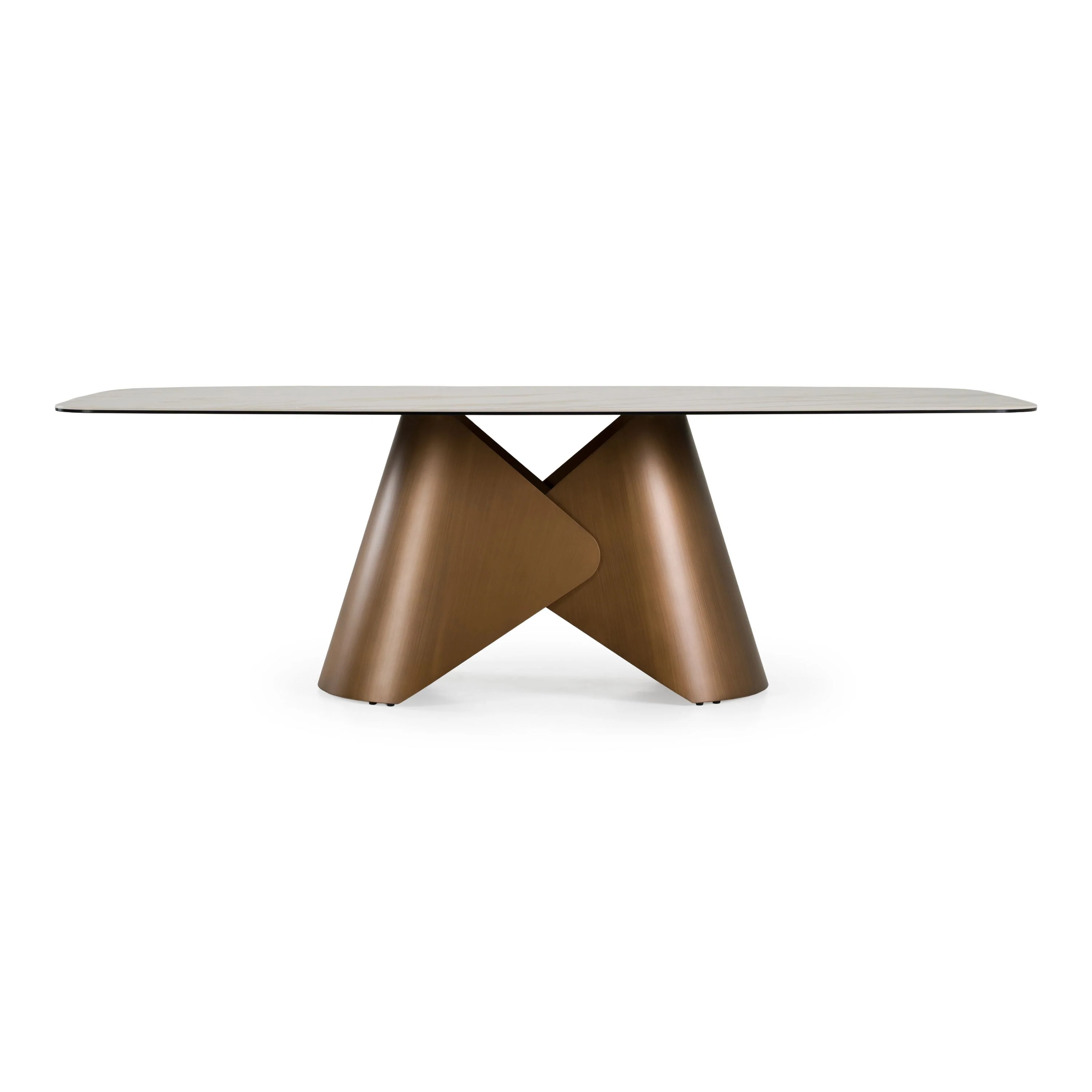 Chiswell White Ceramic Brass Dining Set - Image 2