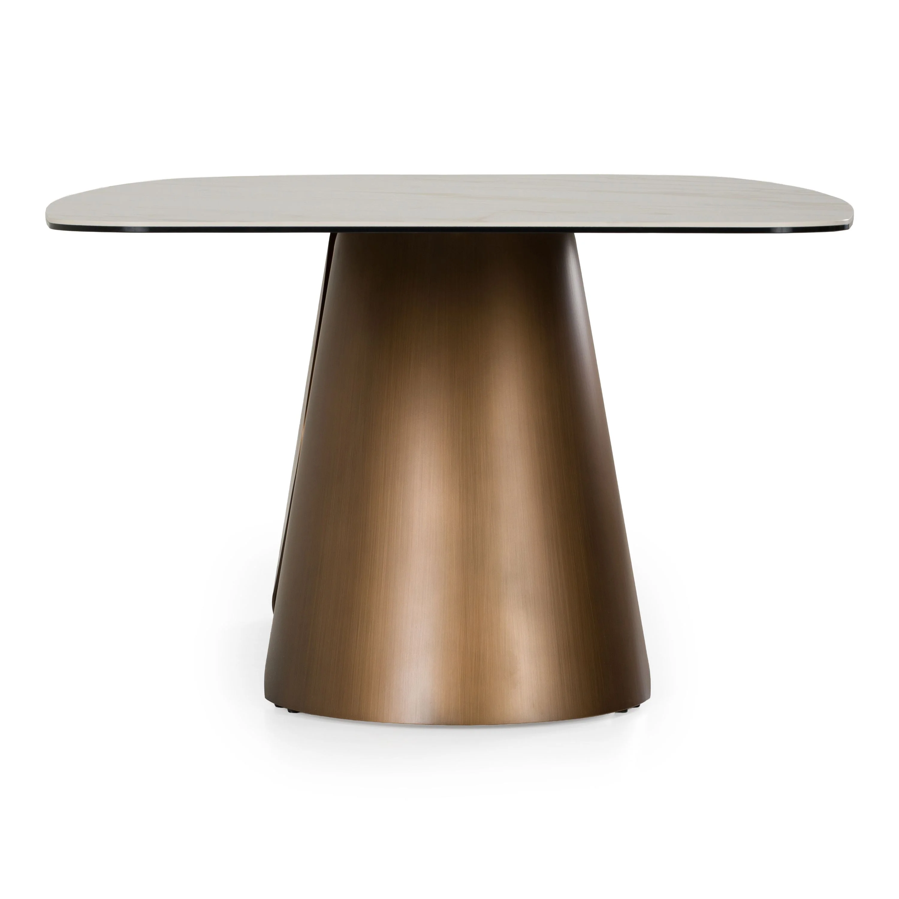 Chiswell White Ceramic Brass Dining Set - Image 4
