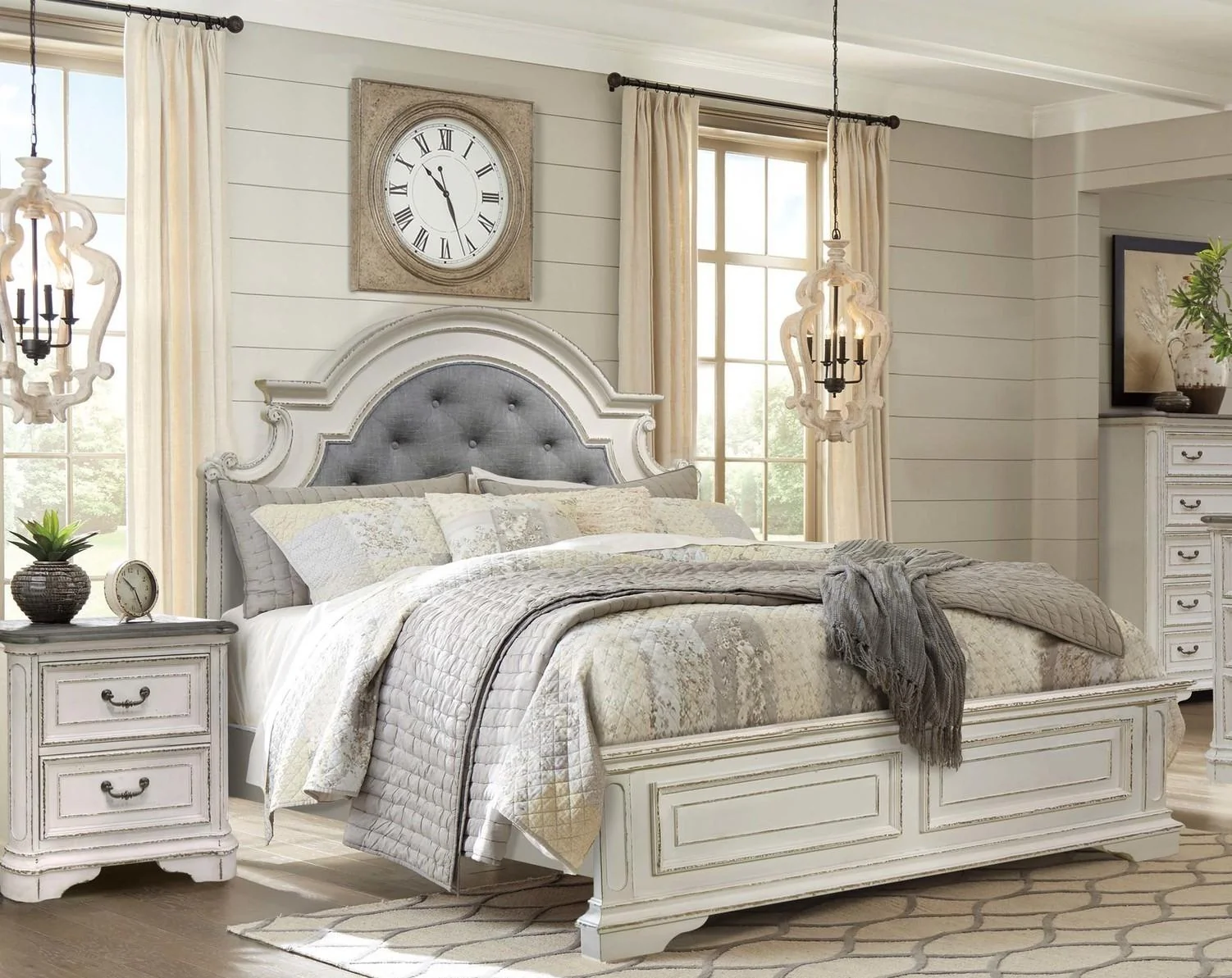 McFerran B738 Whitewash Bedroom Collection - Image 2