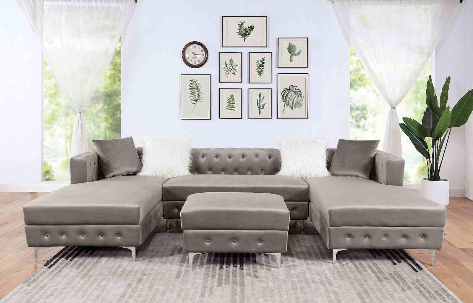 Ciabattoni CM6256 Sectional Gray Flannelette - Image 2