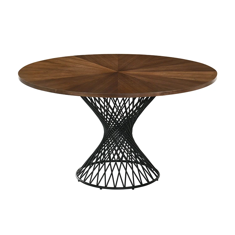 Armen Living Cirque & Varde Dining Set - Walnut - Image 3