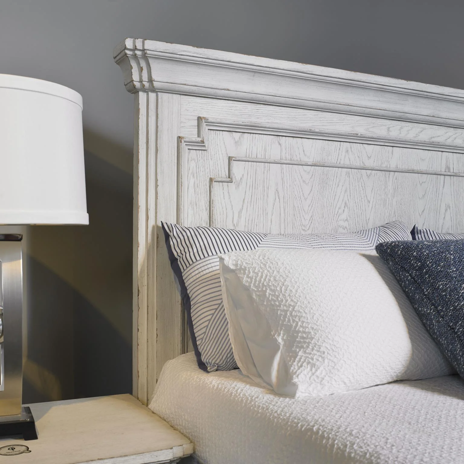 Clara 4 Pc Distressed White Finish Bedroom Set - Image 3