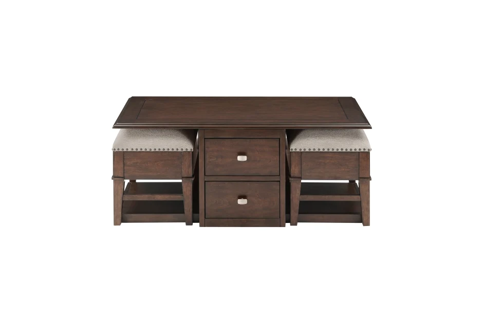 Claremore Cocktail Table with Two Ottomans - Image 4
