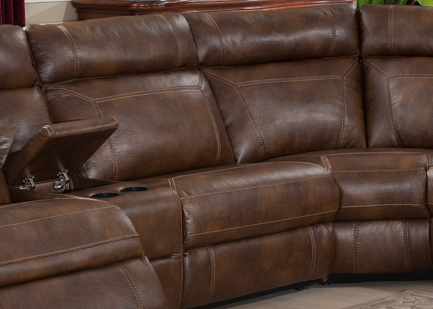 AC Pacific Clark 6 Pc Motion Sectional - Brown - Image 8