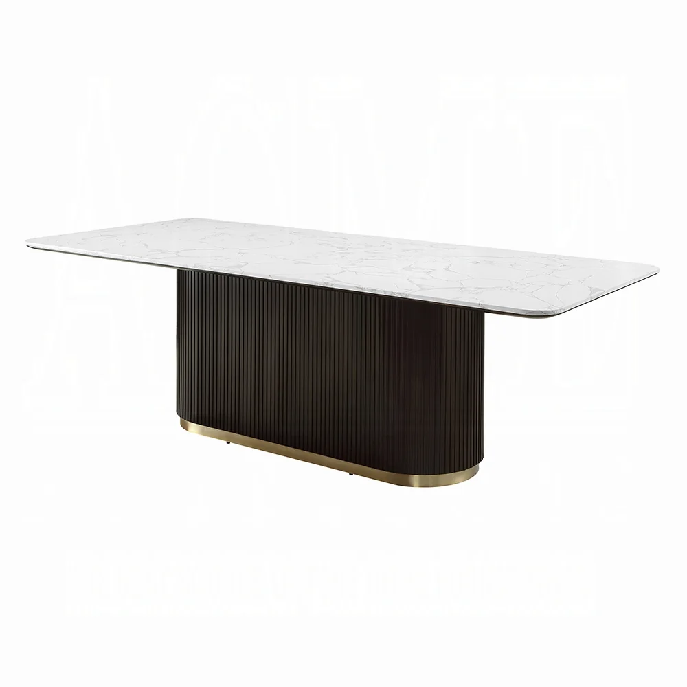 Clayten 95" Marble Top Dining Set DN06160 - Image 2