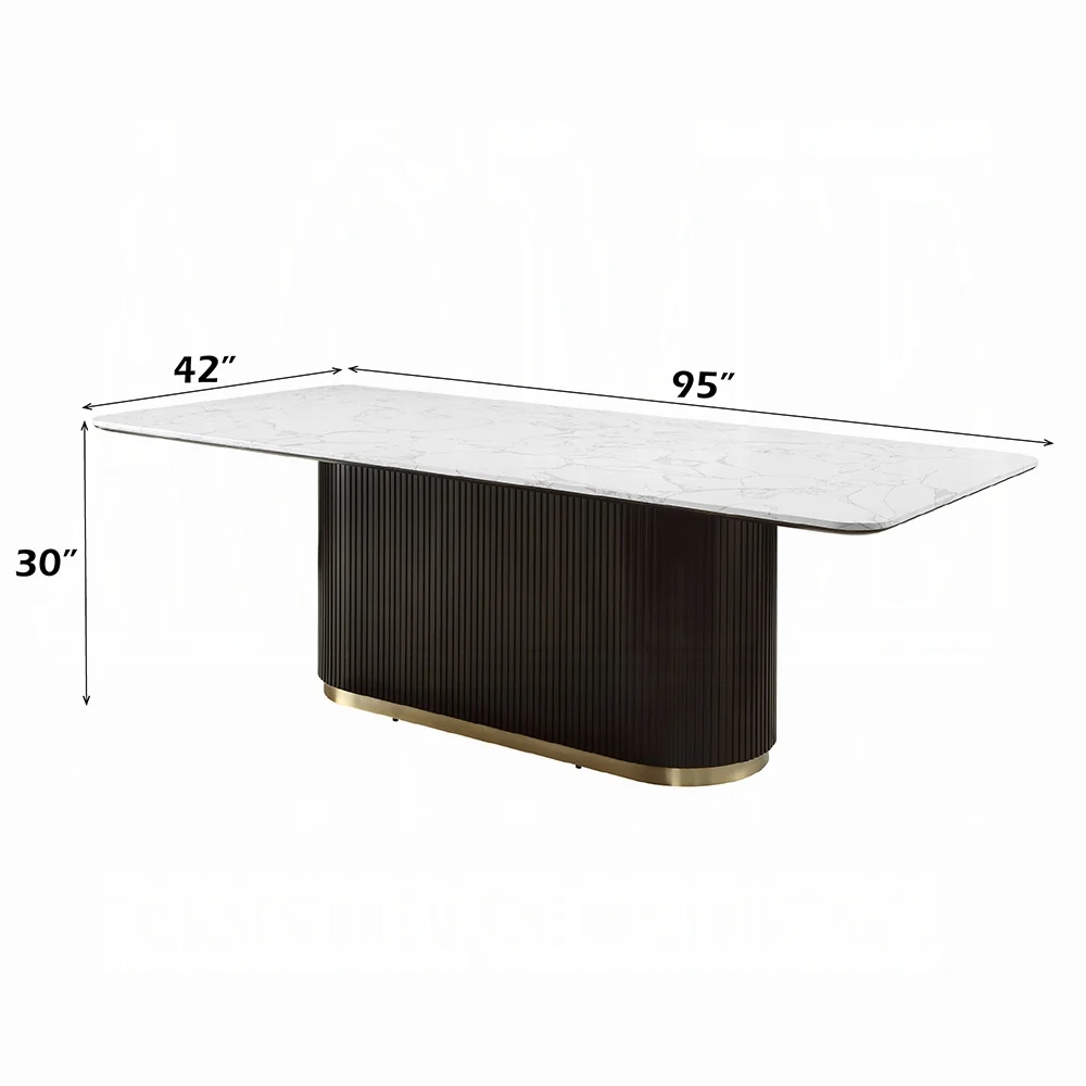 Clayten 95" Marble Top Dining Set DN06160 - Image 5