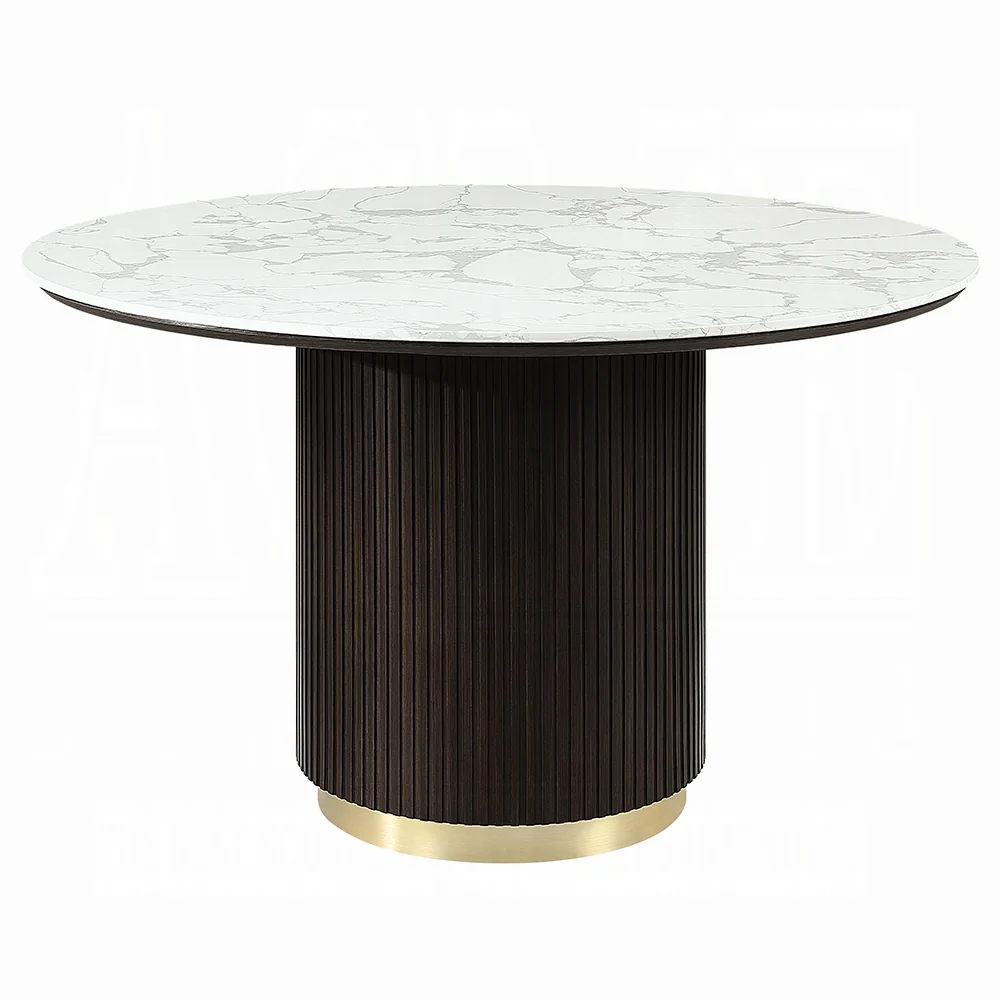 Clayten Round Marble Dining Table - 2 Chair Options - Image 2