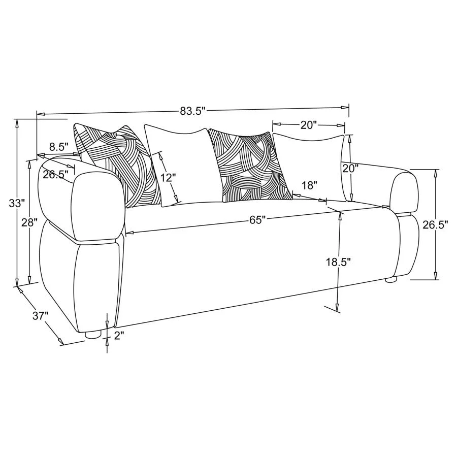 Coaster Jeanette Beige 2 Pc Sofa Collection - Image 9