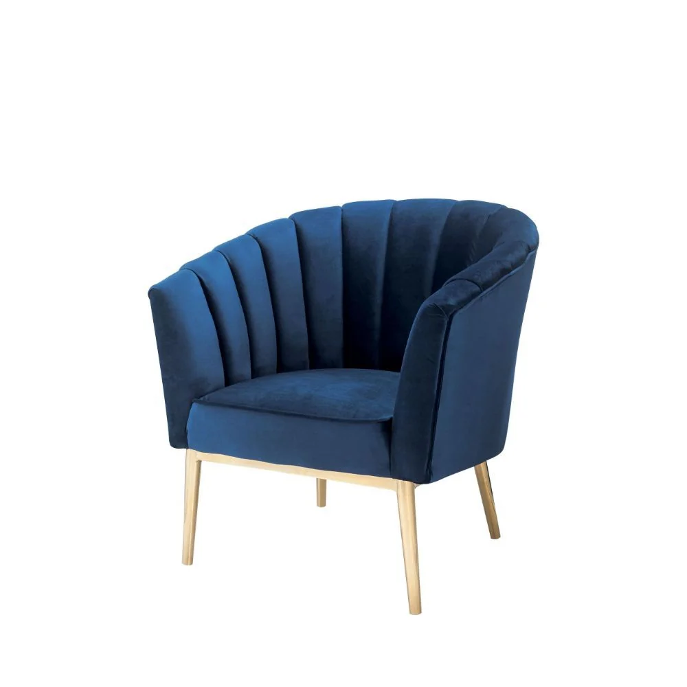Colla 59815 Velvet Accent Chair - Blue - Image 2