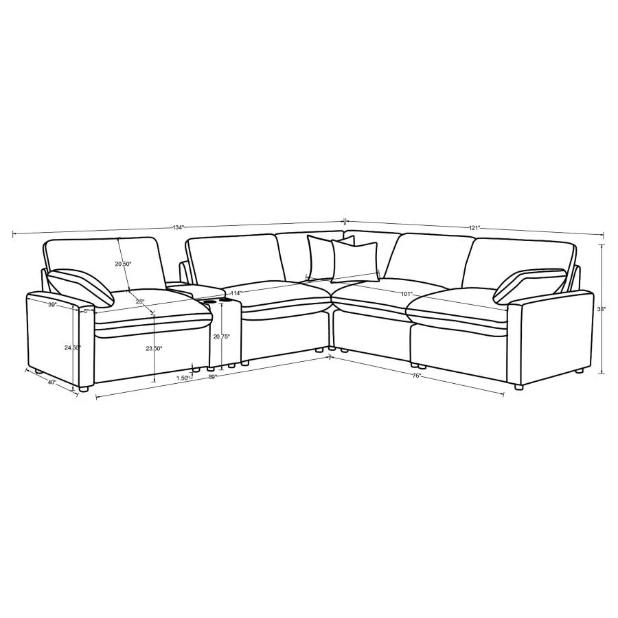 Collins Modular 6 Pc Power Sectional - Image 15