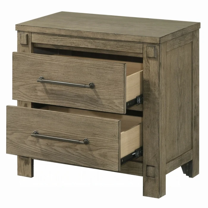 Colton 4 Pc King Antique Oak Bedroom Set - Image 8