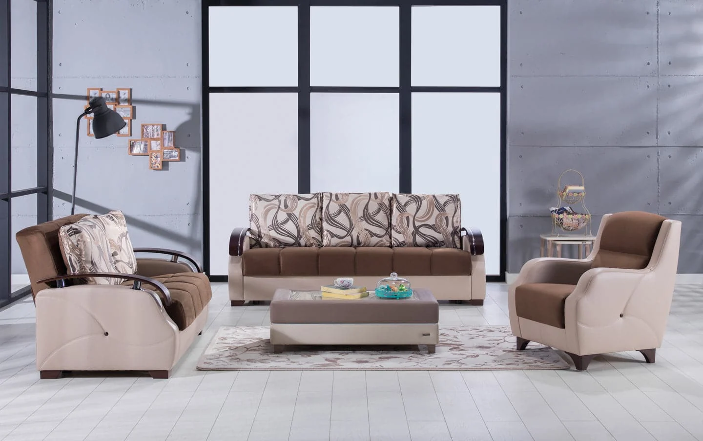 Costa 3 Pc Living Room Set - Best Brown