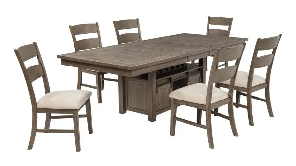 D760 Walnut Finish Extendable Dining Set - Image 2