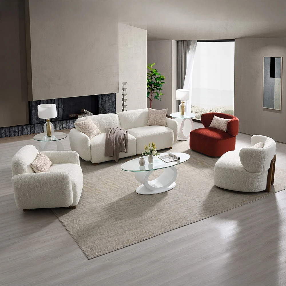 Darius LV04540 Beige Boucle Sofa Collection - Image 2