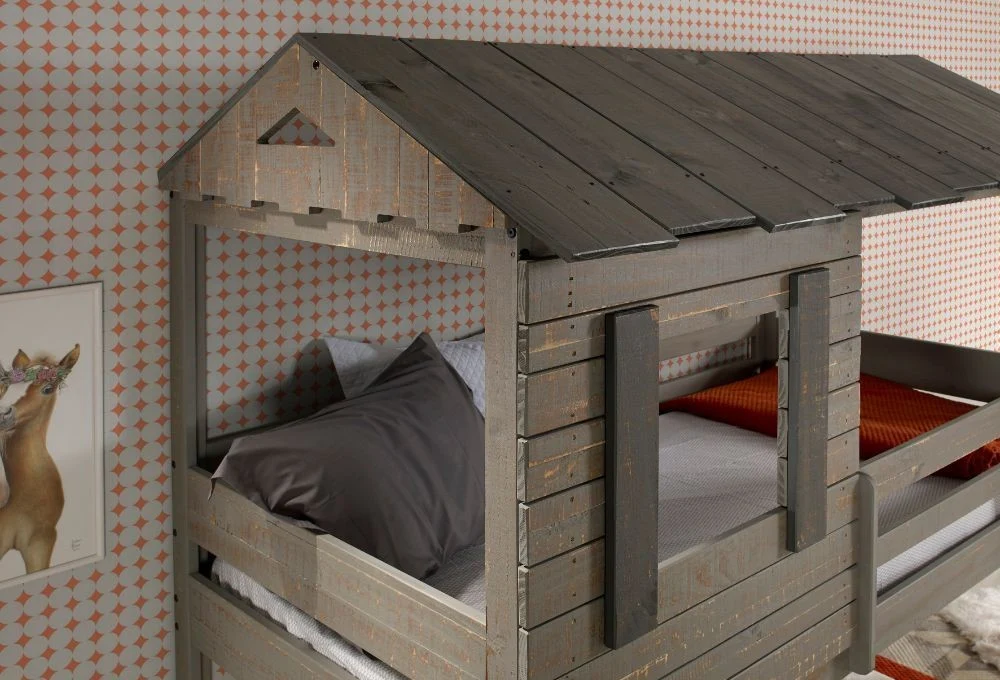 Darlene Twin Twin Bunk Bed - Rustic Gray or White - Image 3