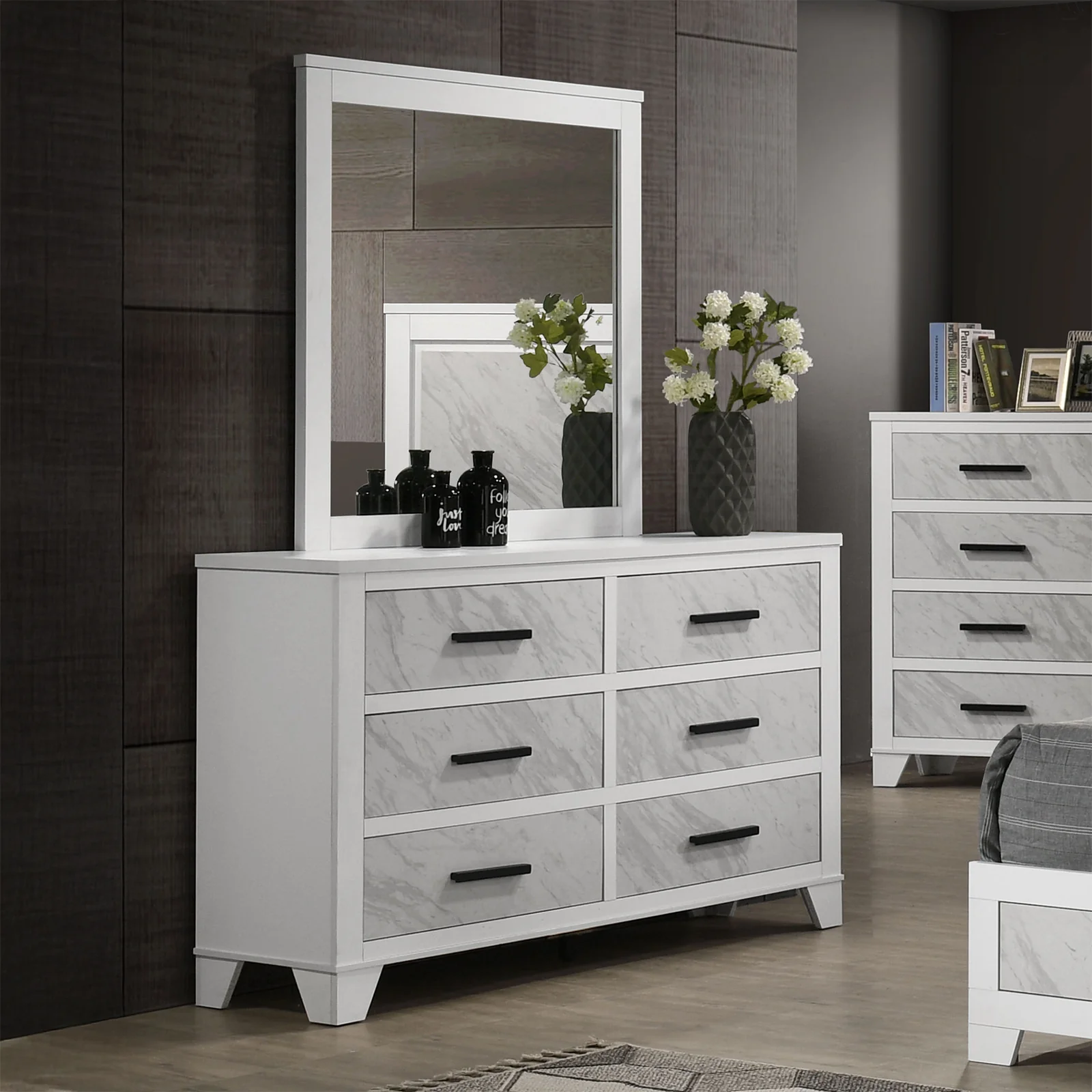 Darlene White Contemporary Bedroom Set - Image 4