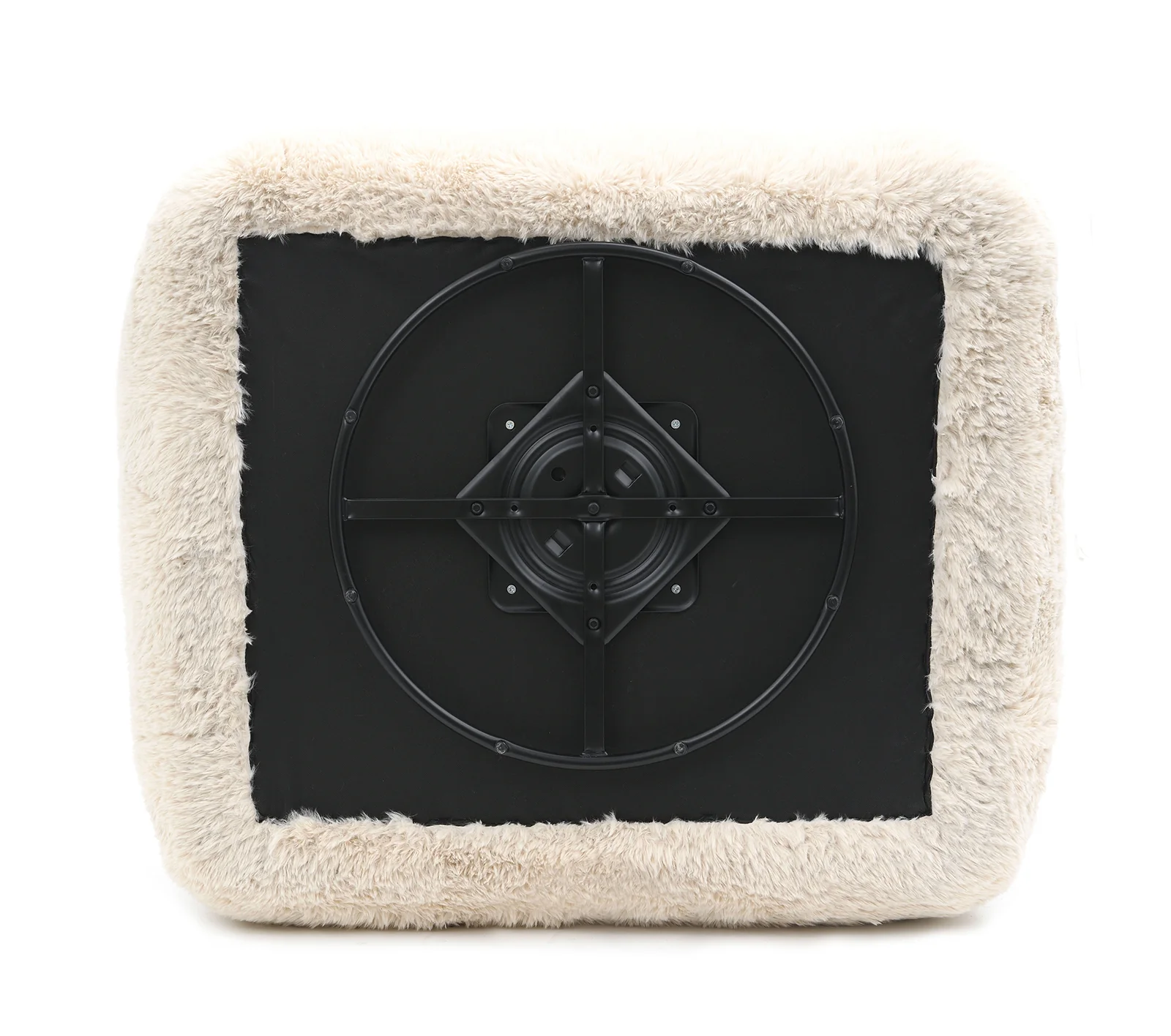 Darwen Sand Faux Fur Swivel Chair - Image 3