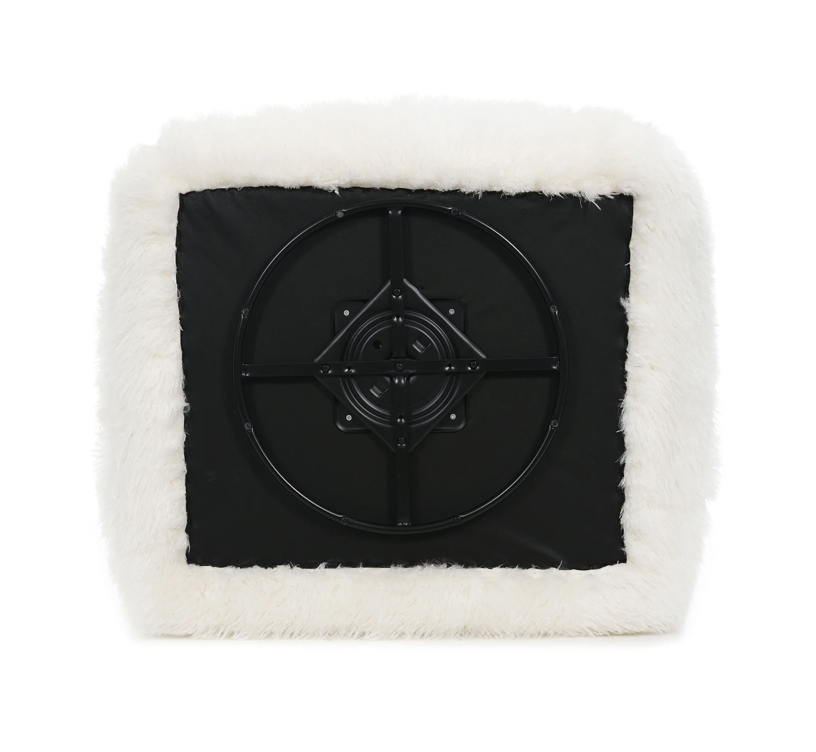Darwen White Faux Fur Swivel Chair - Image 3