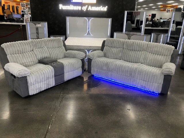 Dionysus Gray Sofa & Loveseat FM64004GY-SF-M - Image 2